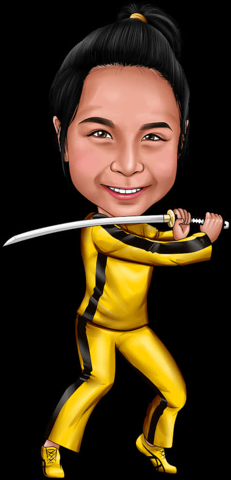 Martial_ Arts_ Caricature_ Pose PNG Image