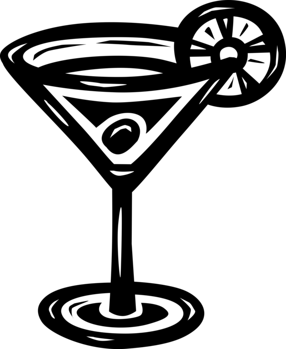 Martini Glass Vector Art PNG Image