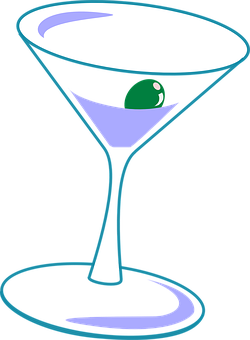 Martini Glass Vector Illustration PNG Image