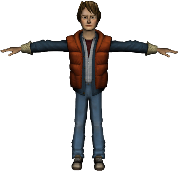 Marty Mc Fly3 D Model Pose PNG Image