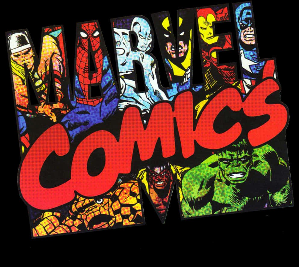 Marvel Comics Classic Heroes Collage PNG Image