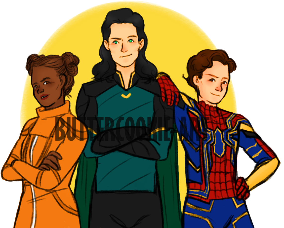 Marvel Trio Fanart Illustration PNG Image