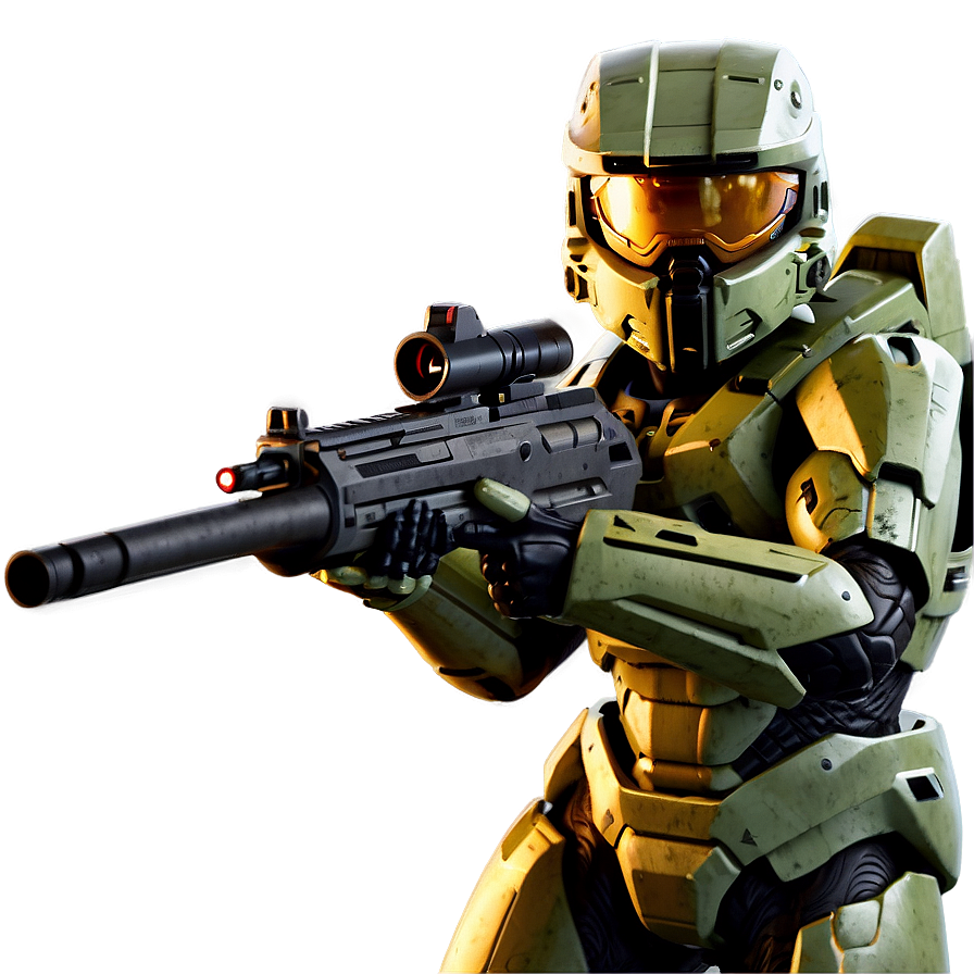 Master Chief Assault Rifle Ready Png 1 PNG Image