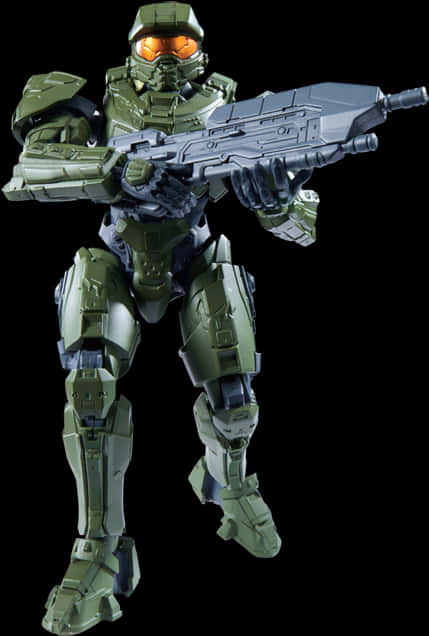 Master Chief Halo Action Pose PNG Image