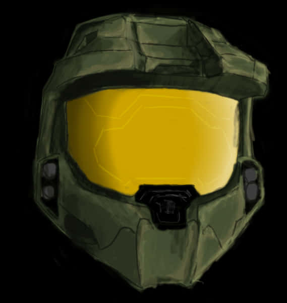 Master Chief Helmet Artwork PNG Image