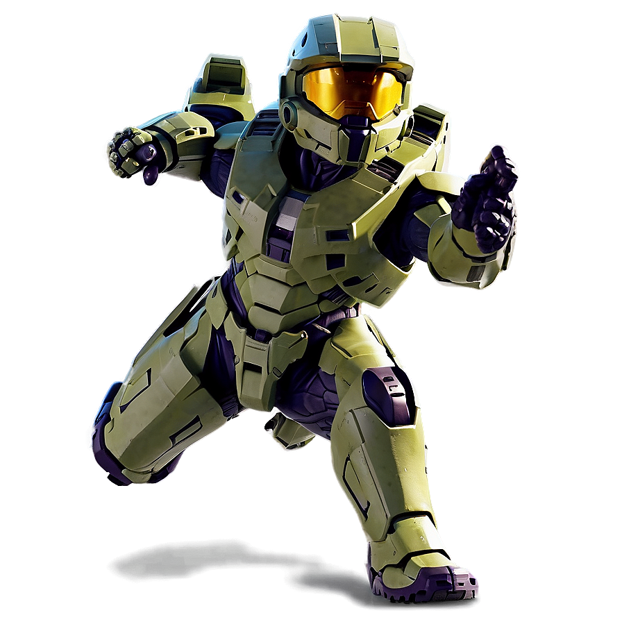 Master Chief Jumping Action Png Mex PNG Image