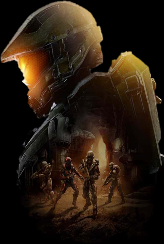 Master Chiefand Spartan Squad PNG Image