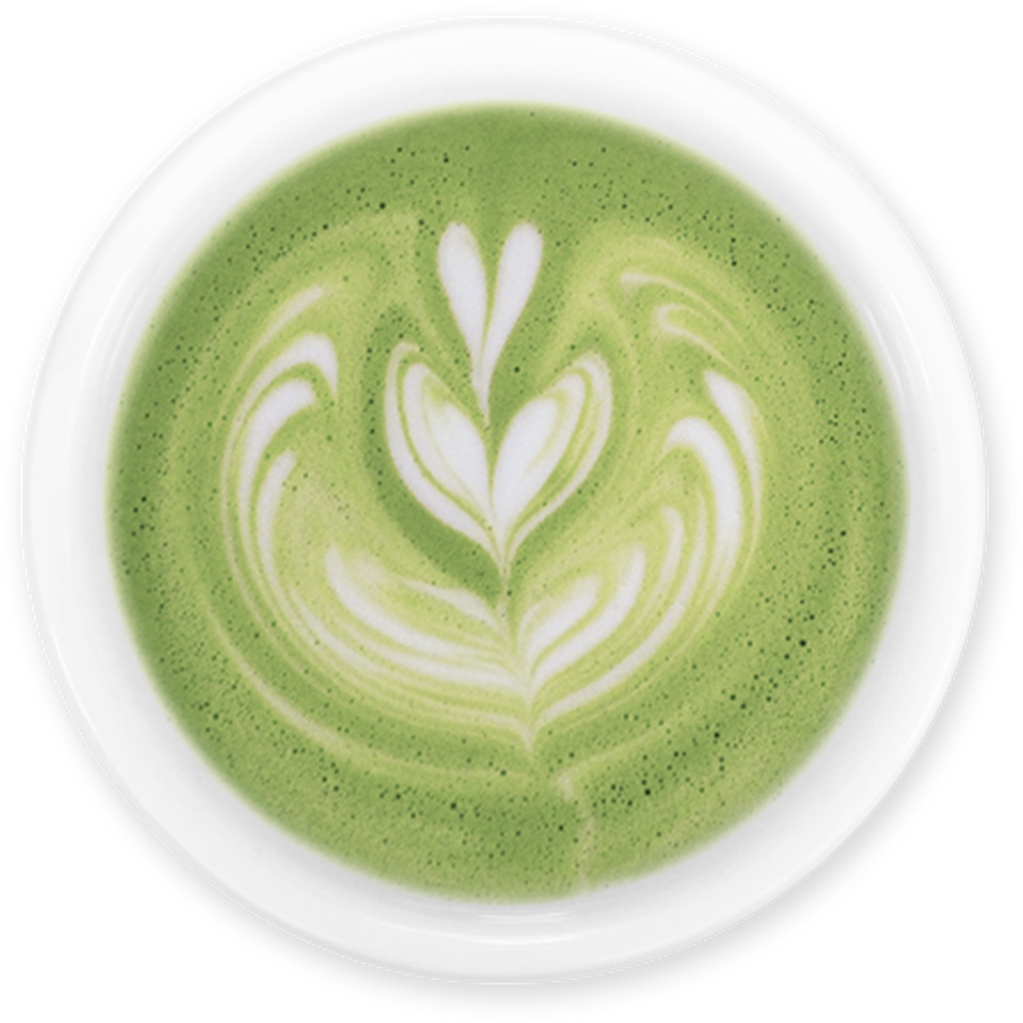 Matcha Latte Art Top View PNG Image