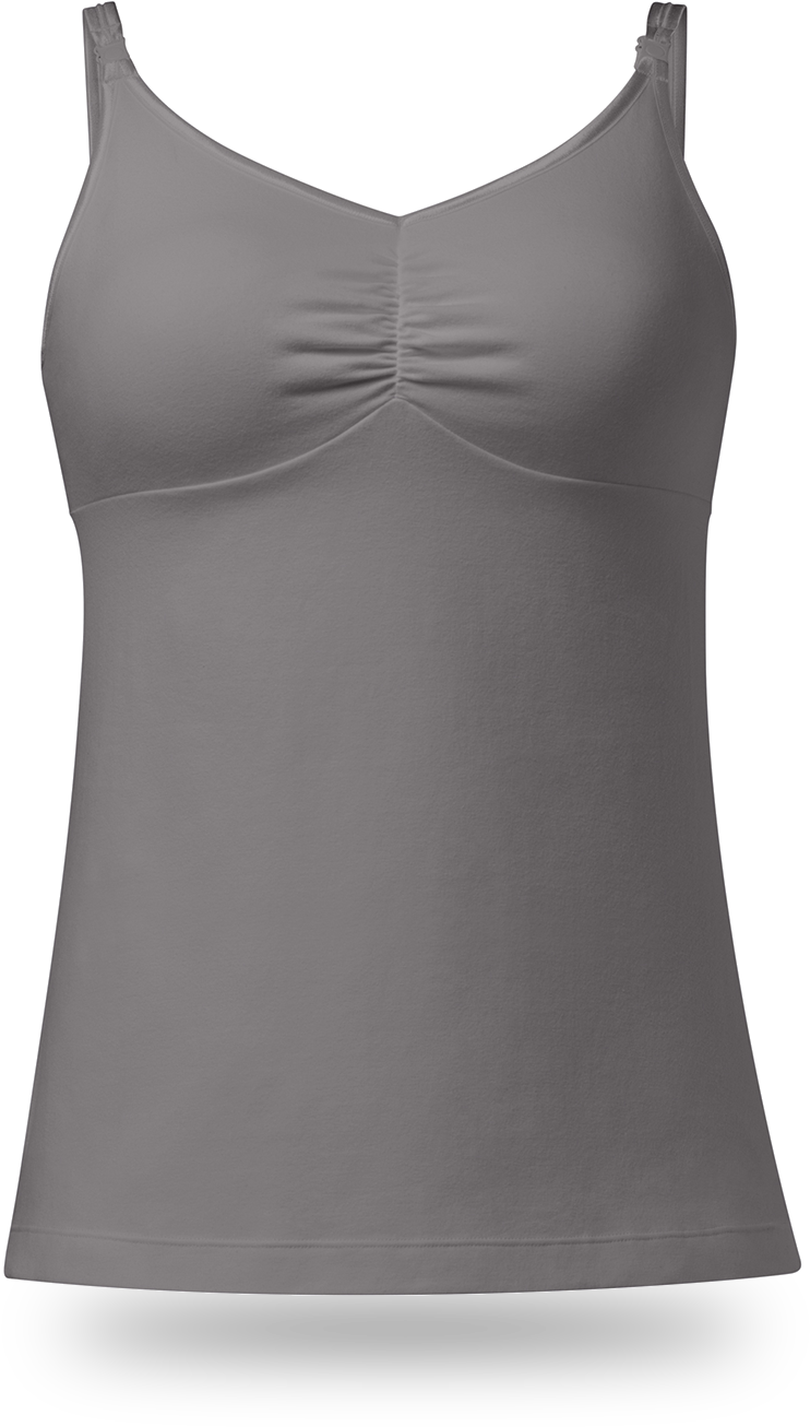 Maternity Nursing Tank Top Grey PNG Image