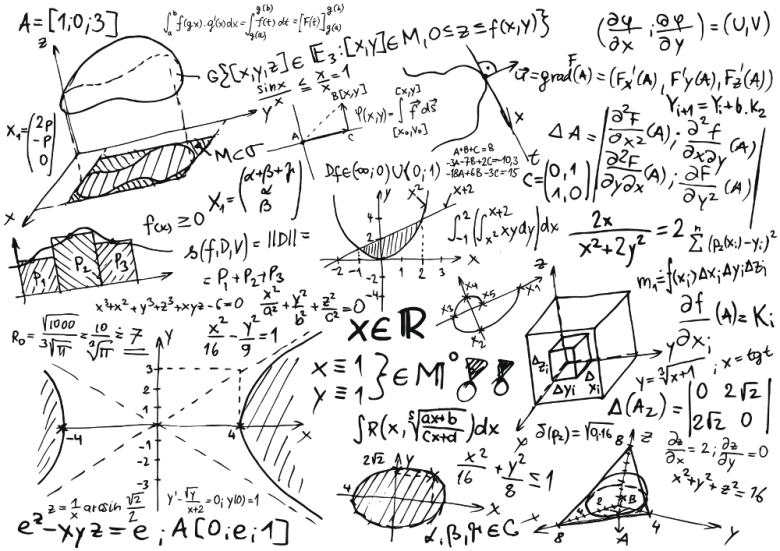 Mathematical Concepts Sketchboard PNG Image