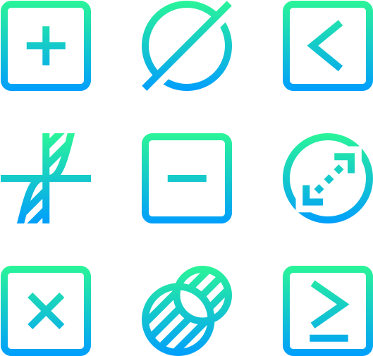 Mathematical Operation Icons Set PNG Image