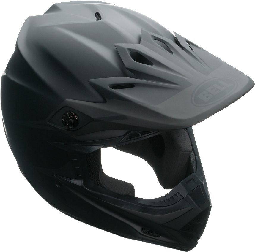 Matte Black Motorcycle Helmet PNG Image