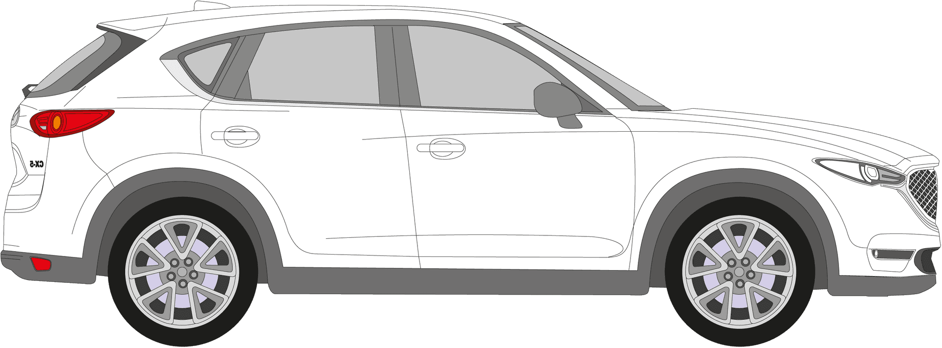 Mazda C X5 Side View Vector Illustration PNG Image