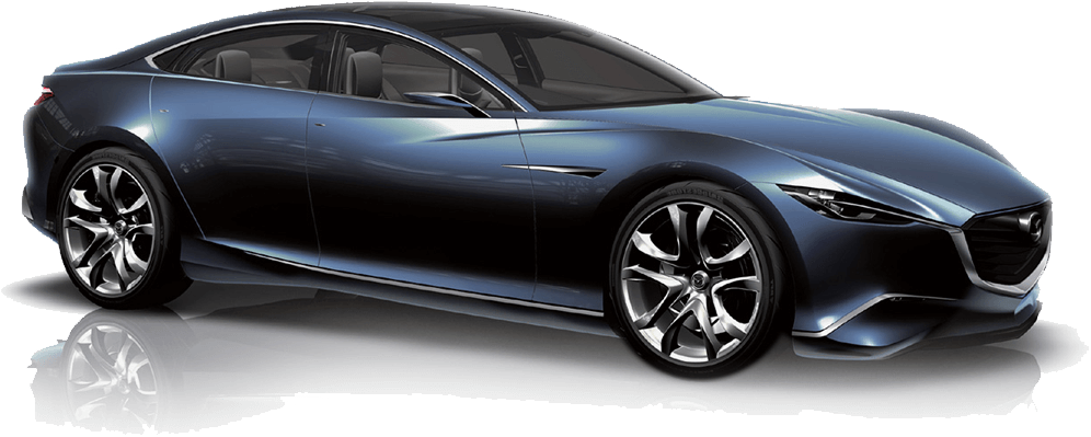 Mazda Concept Car Blue Side View PNG Image