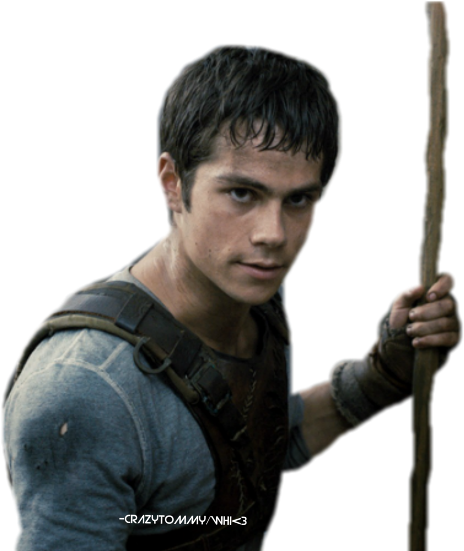 Maze_ Runner_ Character_with_ Staff.png PNG Image