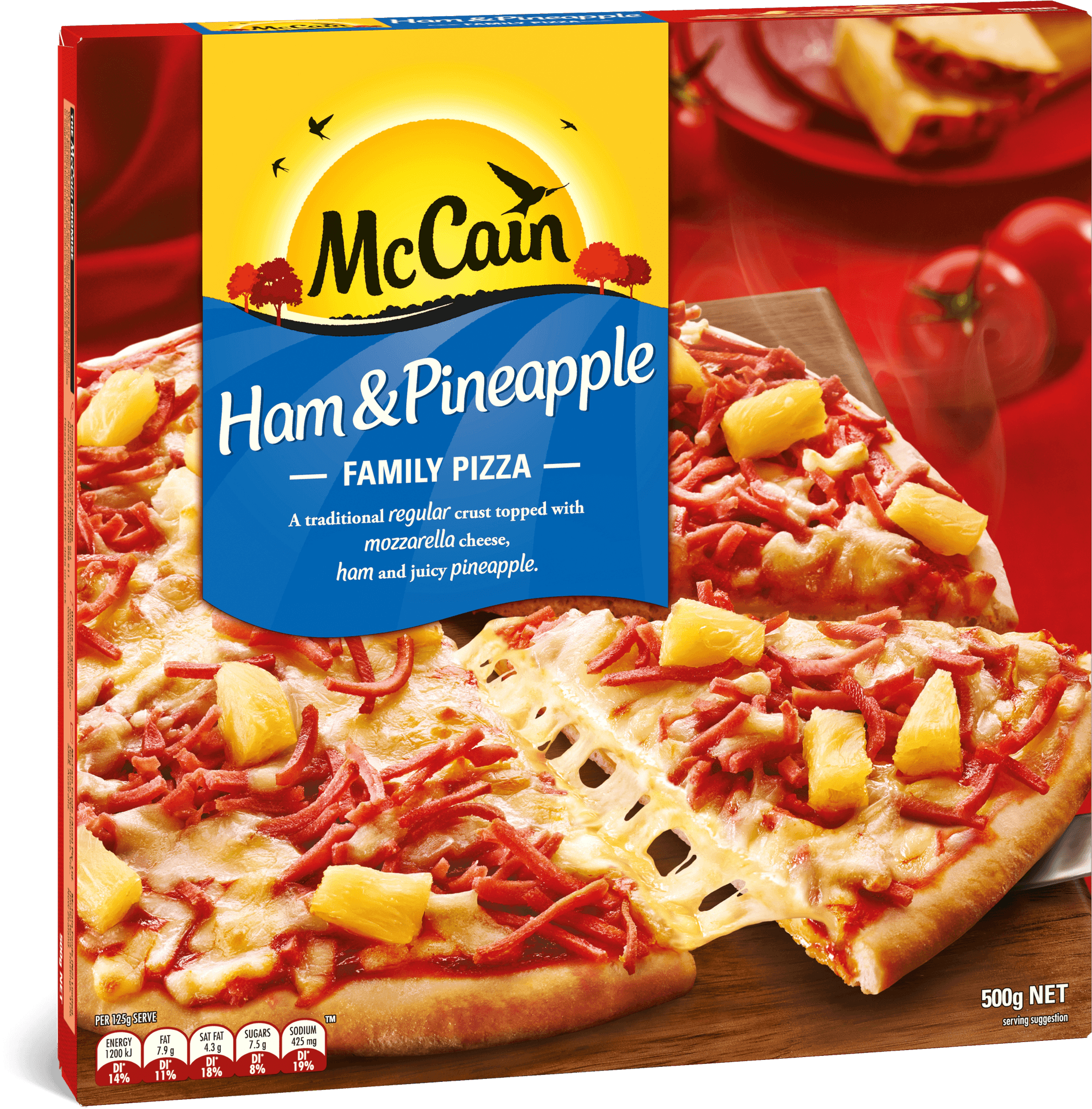 Mc Cain Hamand Pineapple Family Pizza Box PNG Image