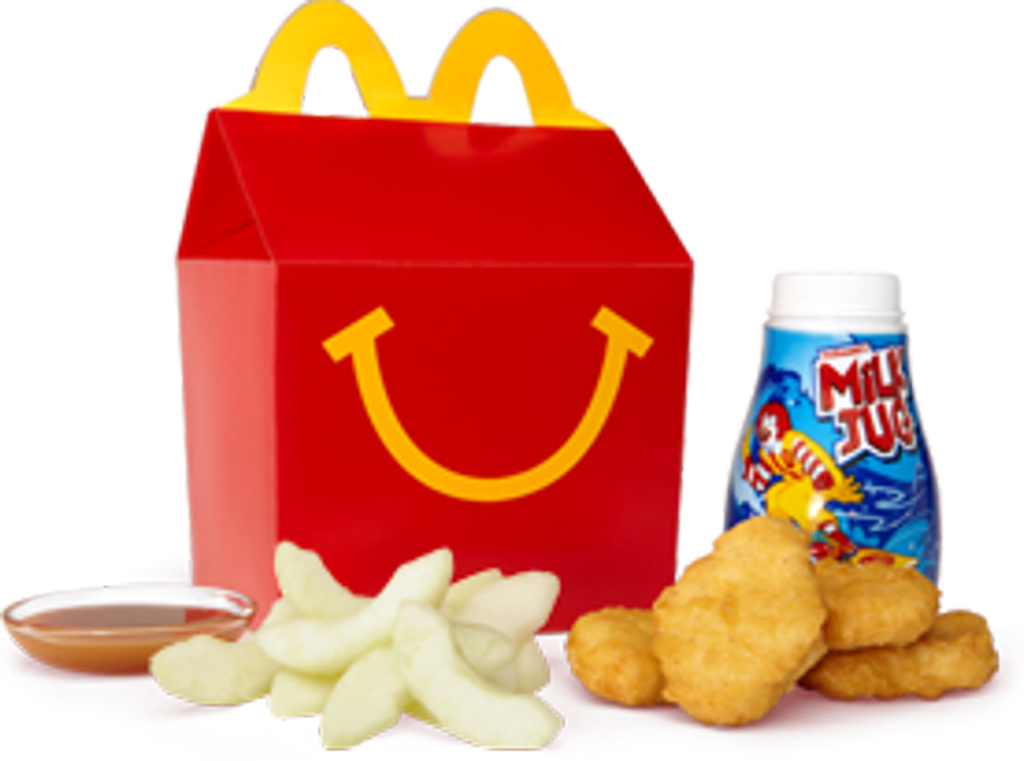 Mc Donalds Happy Mealwith Nuggetsand Milk PNG Image