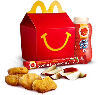 Mc Donalds Happy Mealwith Nuggetsand Snacks PNG Image