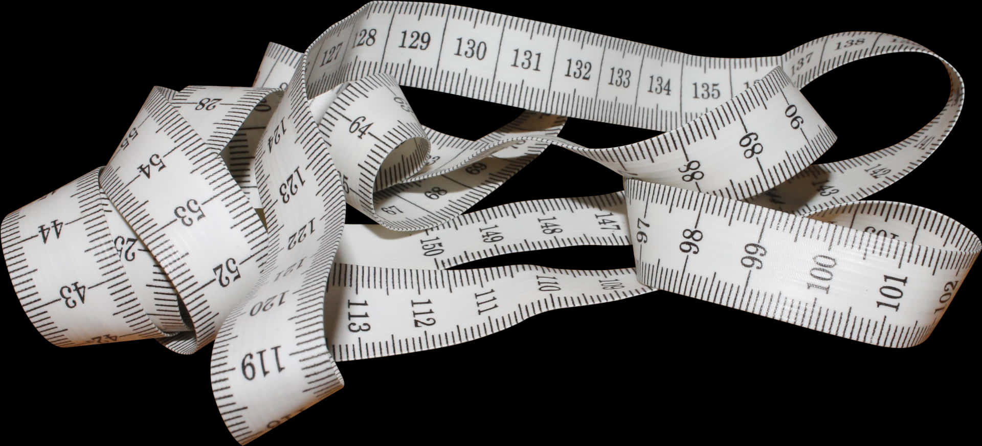 Measuring Tapeon Black Background PNG Image