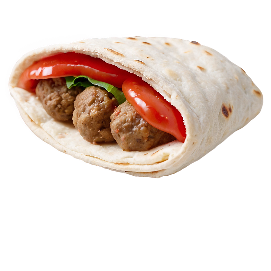 Meatball Pita Sandwich PNG Image