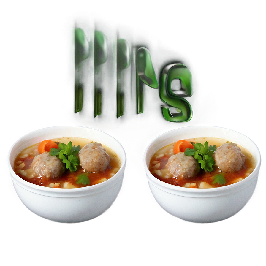 Meatball Soup Digital Artwork PNG Image