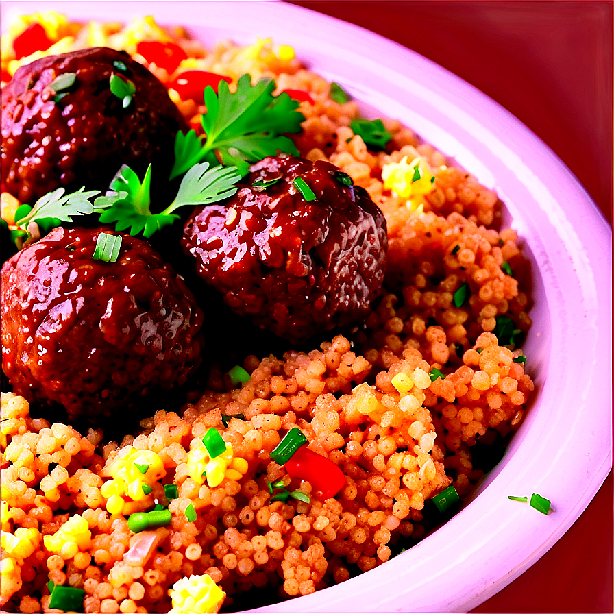 Meatball With Couscous Png 06242024 PNG Image