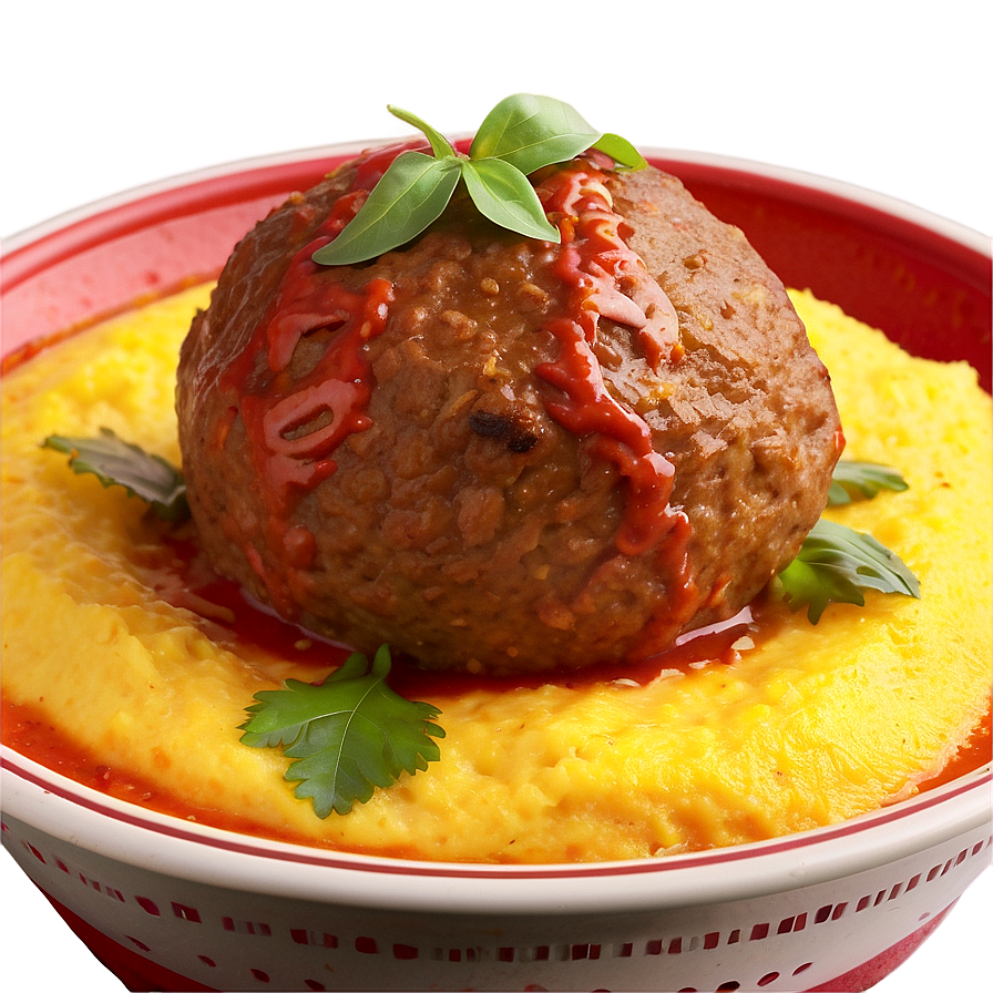 Meatball With Polenta Png 06242024 PNG Image