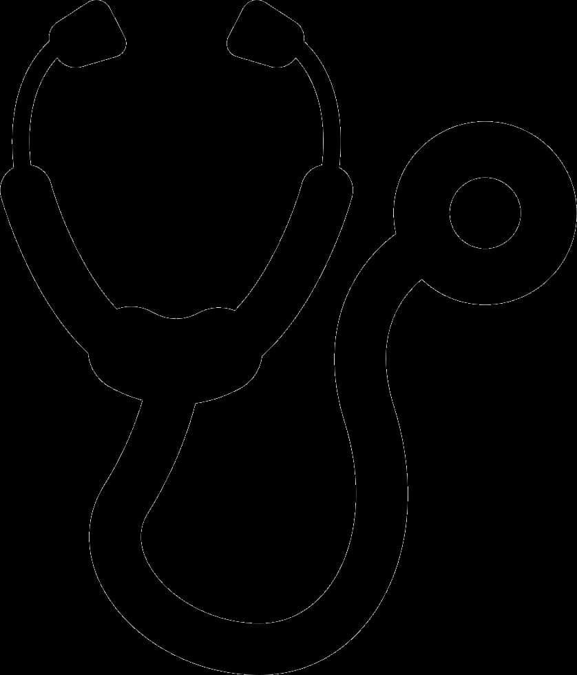 Medical Stethoscope Silhouette PNG Image