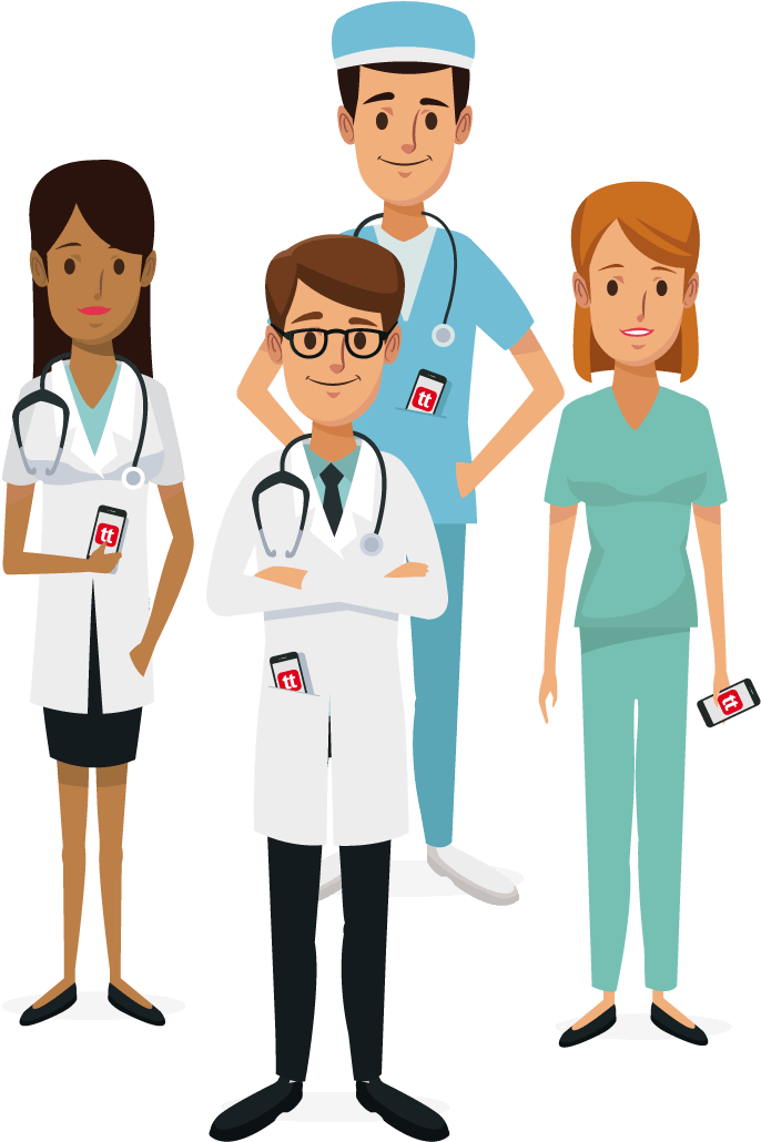 Medical Team Cartoon Illustration PNG Image