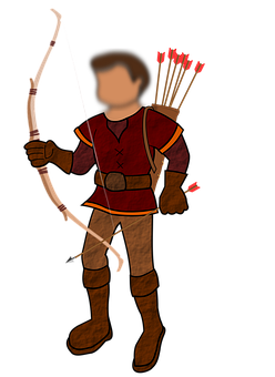 Medieval Archer Readyto Shoot PNG Image