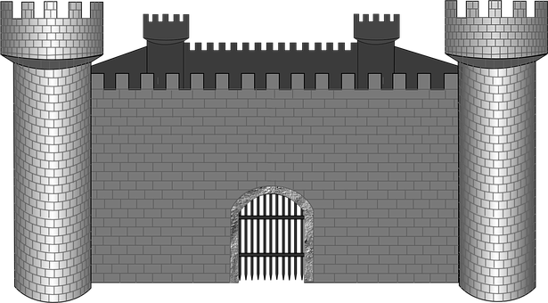 Medieval Castle Facade Illustration PNG Image