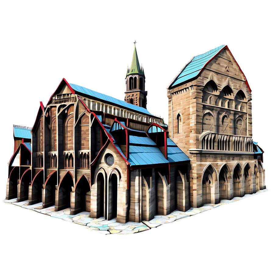 Medieval Cathedral Architecture Png 06232024 PNG Image