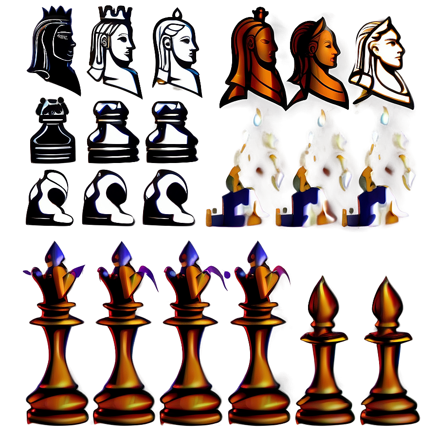 Medieval Chess Pieces Style Png 05252024 PNG Image