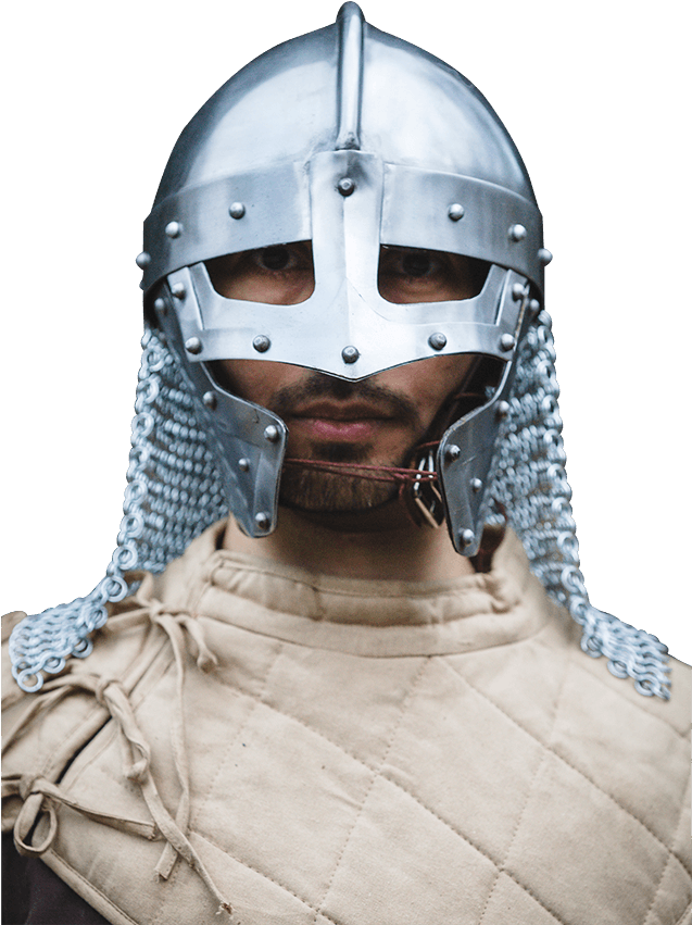 Medieval Knight Helmet Portrait PNG Image