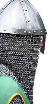 Medieval Knight Helmetand Chainmail PNG Image