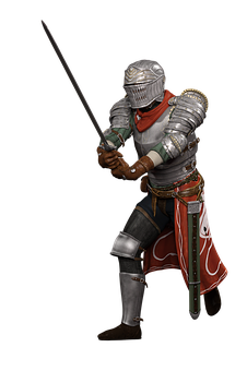 Medieval Knight Readyfor Battle PNG Image