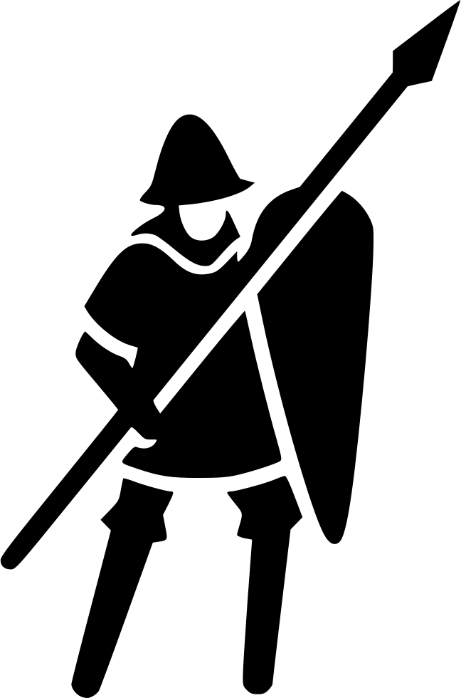 Medieval Knight Silhouettewith Spearand Shield PNG Image