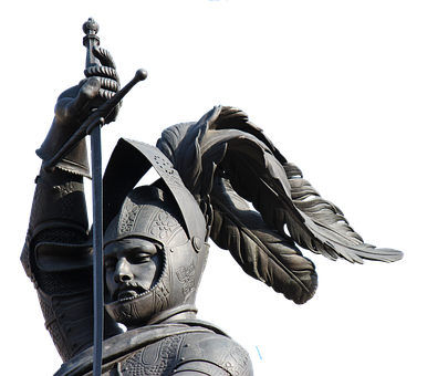 Medieval Knight Statue Silhouette PNG Image