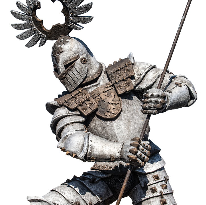 Medieval Knight Statuewith Halberd PNG Image