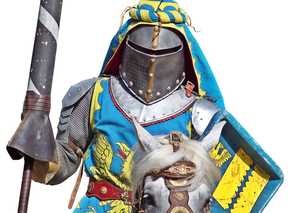 Medieval Knightand Steedin Armor PNG Image