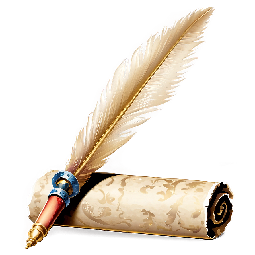 Medieval Scroll And Quill Png Iya PNG Image