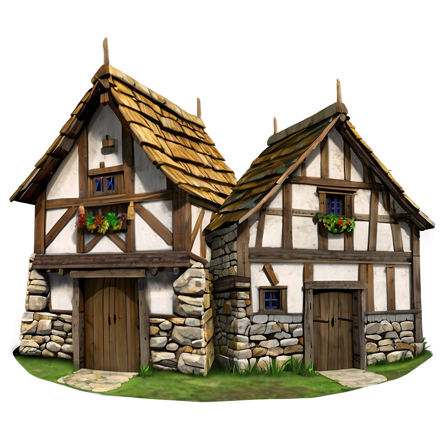 Medieval Village Scene Png 06232024 PNG Image