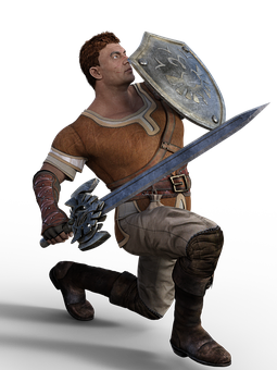 Medieval Warrior3 D Model PNG Image