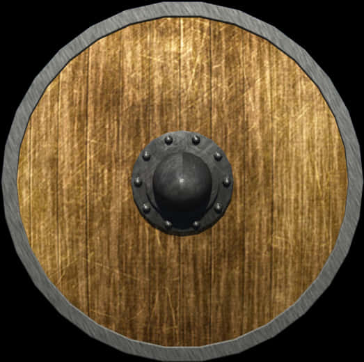 Medieval Wooden Round Shield PNG Image