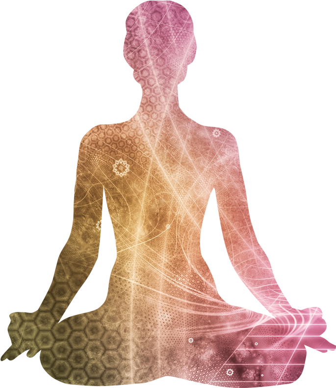 Meditative Silhouette Energy Flow.png PNG Image