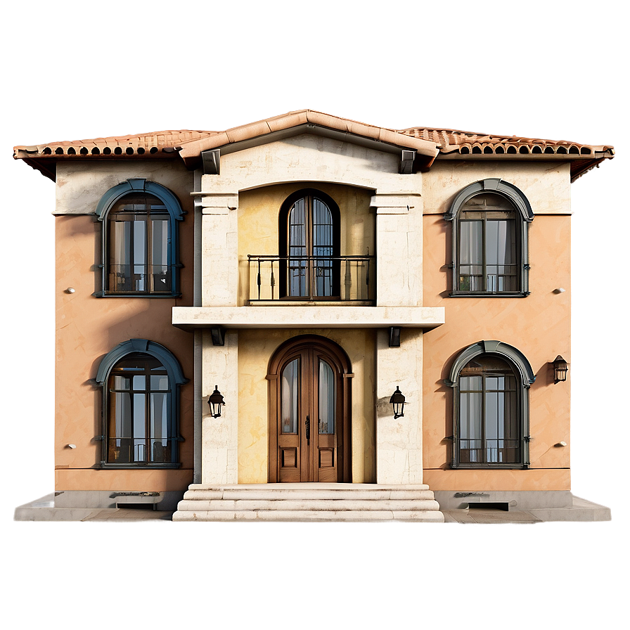 Mediterranean Mansion Facade Png Hsy PNG Image