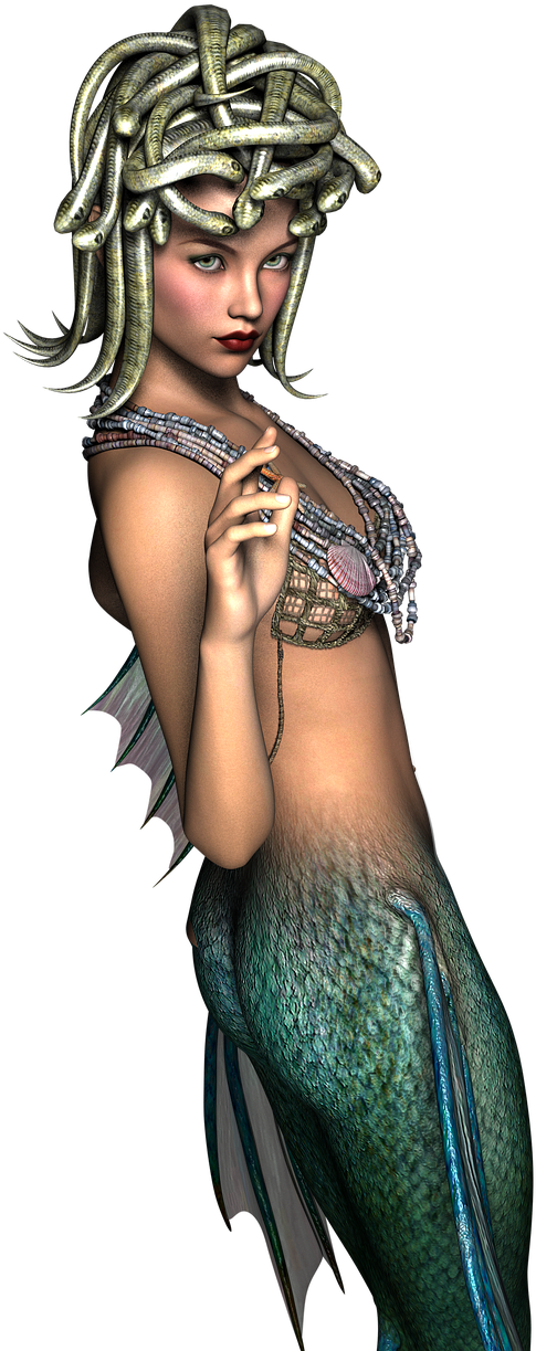 Medusa Mermaid Hybrid PNG Image