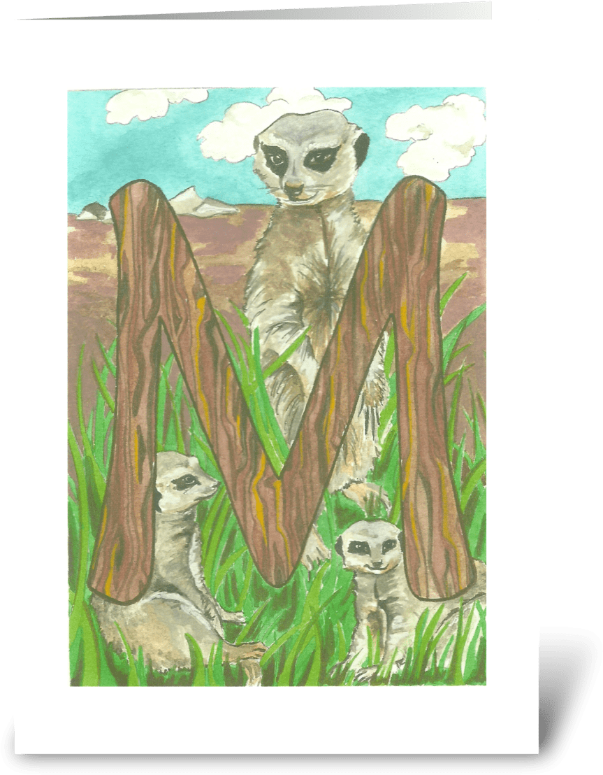 Meerkat Family Illustration PNG Image