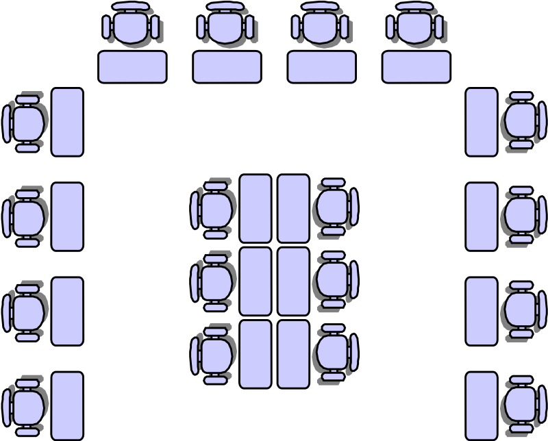 Meeting Room Tableand Chairs Layout PNG Image