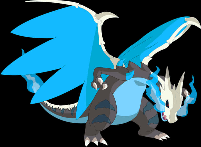 Mega Charizard X Illustration PNG Image